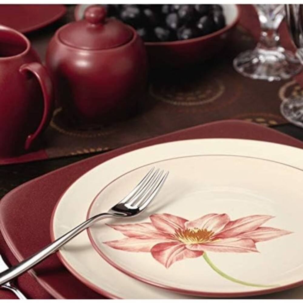 Noritake Colorwave Raspberry Square 4-Piece Stoneware Place Setting Set 8045-04P - Picture 8 of 8